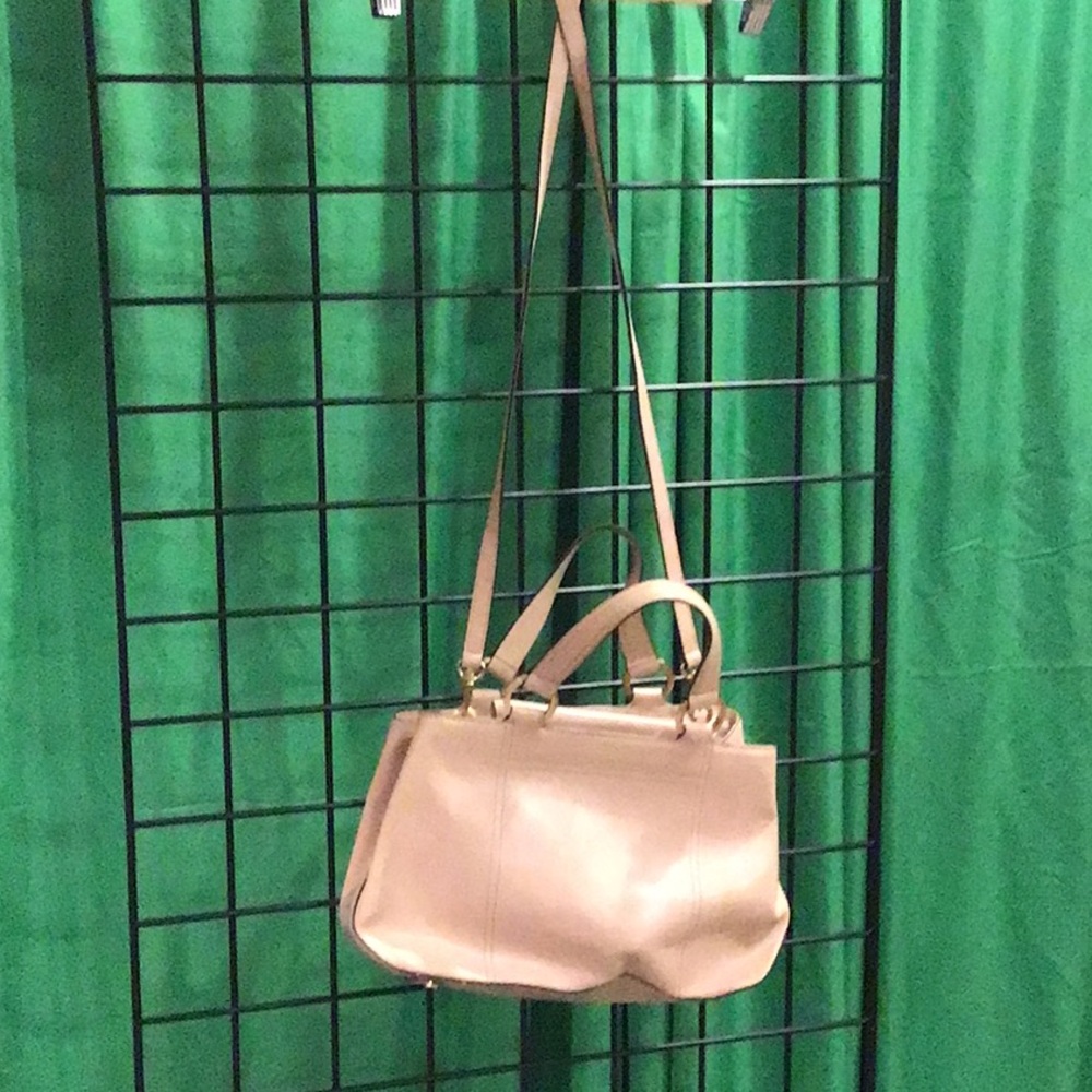 Ellen Tracy blush Shoulder Bag with Relaxed Shape and Textured Finish